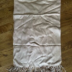 Elegant Neutral Scarf with Fringe